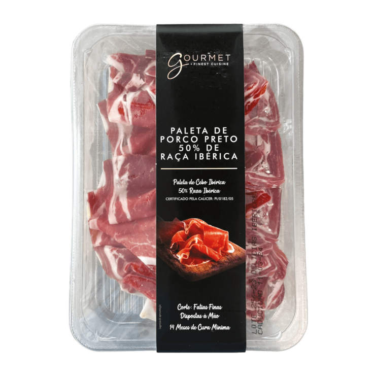 Paleta de porco preto 50% de raça ibérica, com cura mínima de 14 meses
