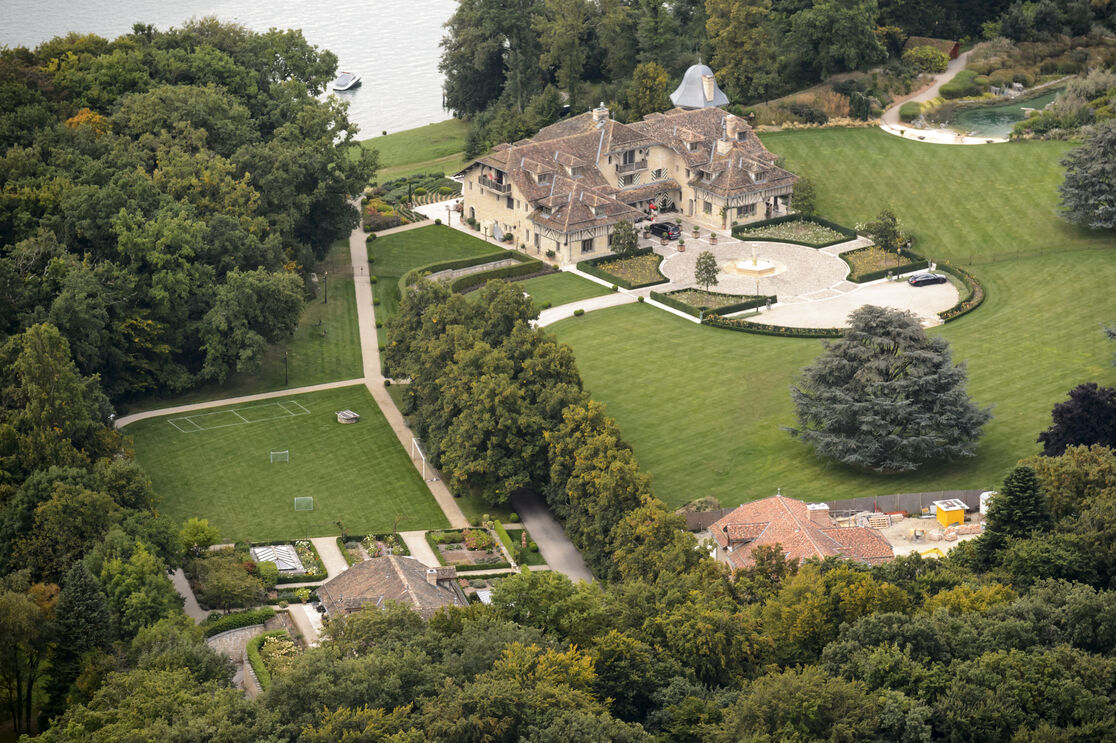 Vista aérea na mansão da família Schumacher na Suíça
