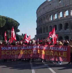 Trabalhadores italianos em greve geral para exigir alterações ao orçamento para 2026