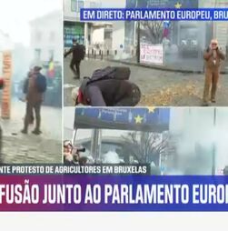 Protestos de agricultores causam caos em Bruxelas
