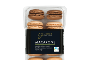 Macarons Gourmet Finest Cuisine: chocolate, pistácio, praliné, baunilha, caramelo salgado e café