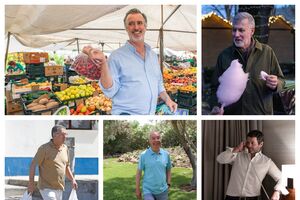 Personalidades políticas em mercados, jardins e em campanha eleitoral