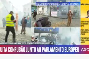 Protestos de agricultores causam caos em Bruxelas 