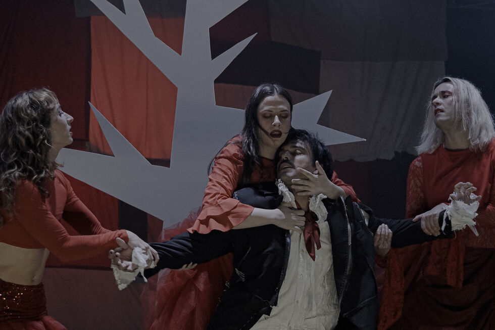 Alice Azevedo, Lila Vivo (do duo musical Fado Bicha), June João, Stela, e Vítor Silva Costa são o elenco