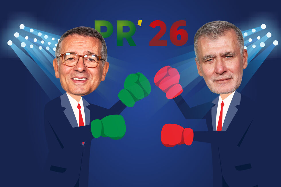 Os candidatos presidenciais António José Seguro (esq.ª) e Henrique Gouveia e Melo (dir.ª) estiveram esta noite a debater