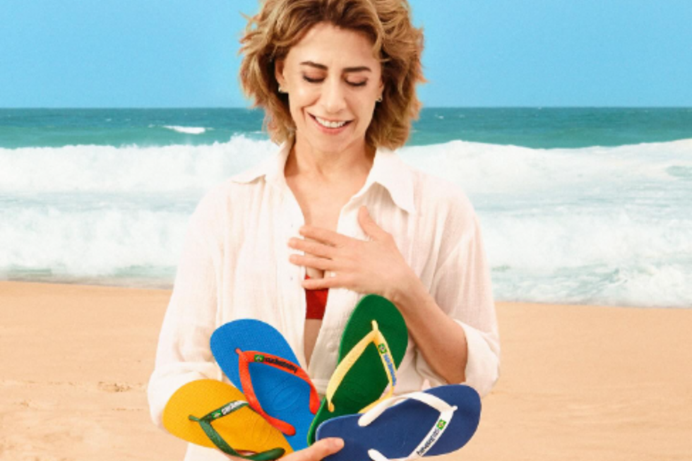 Fernada Torres em publicidade da Havaianas