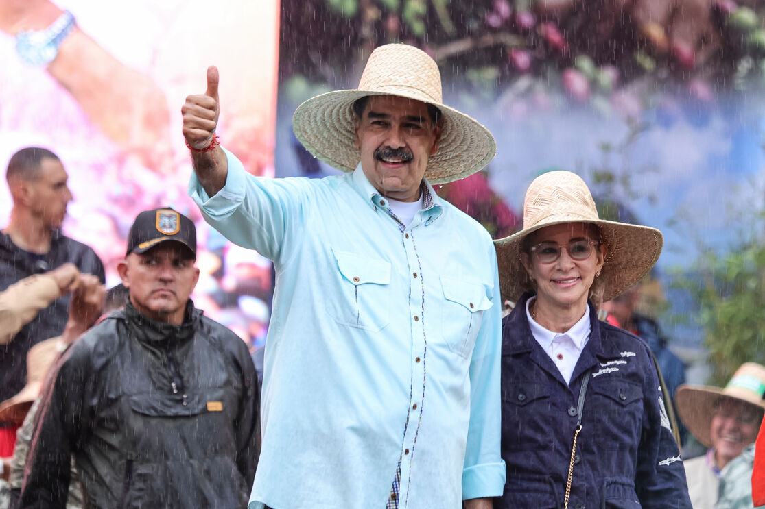 Maduro e Cilia Flores em dezembro deste ano num evento público em Caracas