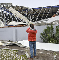 Mau tempo. Grupo empresarial da Marinha Grande monta piquetes para evitar saques