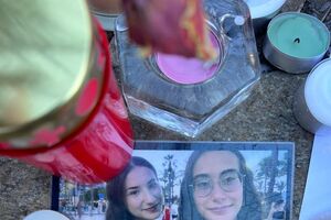 Homenagem a Fanny, professora desaparecida no incêndio na Suíça, com votos de "Je t'aime fort".
