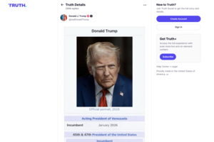 Trump alega ser presidente interino da Venezuela na Truth Social