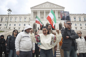 Manifestação da comunidade iraniana em Portugal