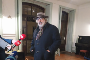 Manuel João Vieira na sede da noite eleitoral