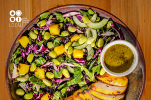 Frango Ponzu: refeição equilibrada com informação nutricional detalhada