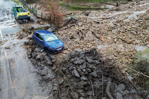 Mau tempo provocou o deslizamento de terras na freguesia de Sistelo, Arcos de Valdevez