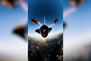 Atletas de wingsuit desafiam a gravidade no hotel mais alto do mundo no Dubai 