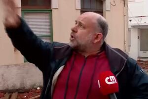 Morador relata momento em que telhados foram destruídos na Figueira da Foz devido ao vento forte  