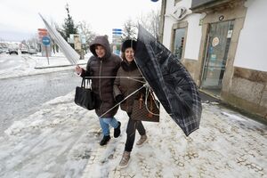 Um forte nevão caiu na Guarda durante a passagen da depressão Kristin
