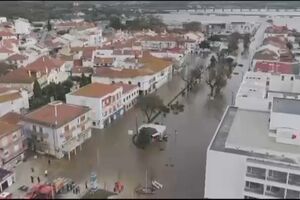 Imagens impressionantes captadas por drone mostram os efeitos do mau tempo em Alcácer do Sal