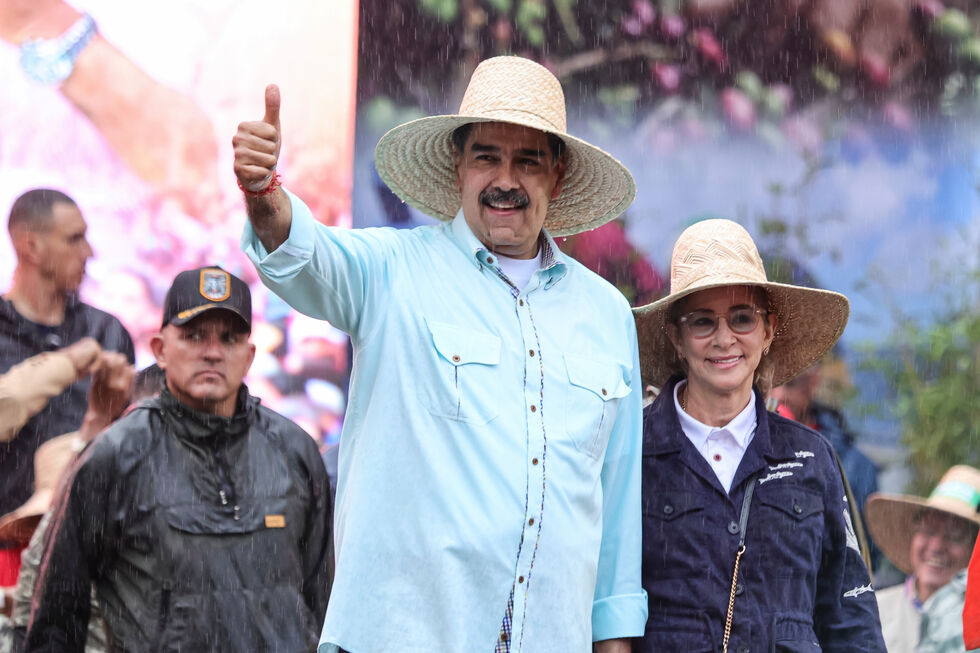 Maduro e Cilia Flores em dezembro deste ano num evento público em Caracas