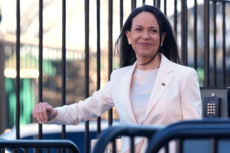 Maria Corina Machado a chegar à Casa Branca