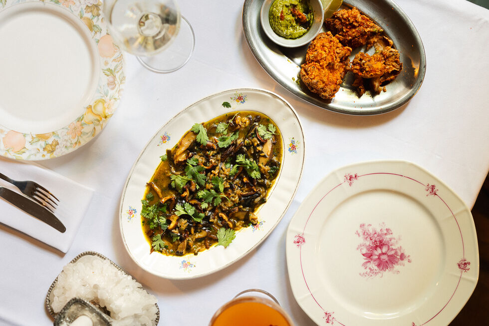 O arroz de algas e cogumelos (€13) é uma das propostas da carta