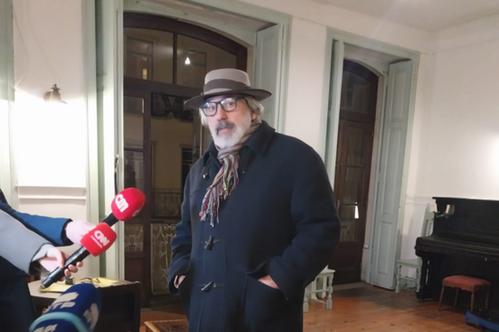 Manuel João Vieira na sede da noite eleitoral