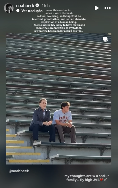 Noah Beck ("Sidelined: The QB and Me") recorda James Van Der Beek como mentor e inspiração