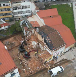 Imagens de drone mostram casa totalmente destruída devido ao mau tempo em Tomar