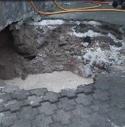 Inundação provocada por aluimento de terras em Penafiel