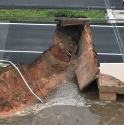 Desabou troço da A1 onde ocorreu rompimento do dique em Coimbra