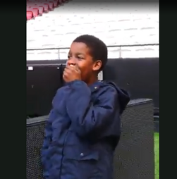 'É como um sonho': Rodrigo, o menino de 9 anos que salvou a mãe, visitou o Estádio da Luz