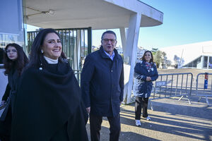O casal no dia da votação na primeira volta