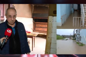 Morador vê pela primeira vez os estragos na própria casa em Barosa