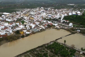 Imagens aéreas mostram extensão das cheias na Andaluzia após tempestade 