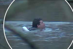 Homem cai à água em zona inundada pelo rio em Estarreja. Esteve agarrado uma hora a uma árvore antes de ser resgatado