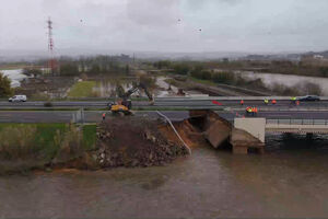 Trabalhos de reconstrução na A1 junto a Coimbra