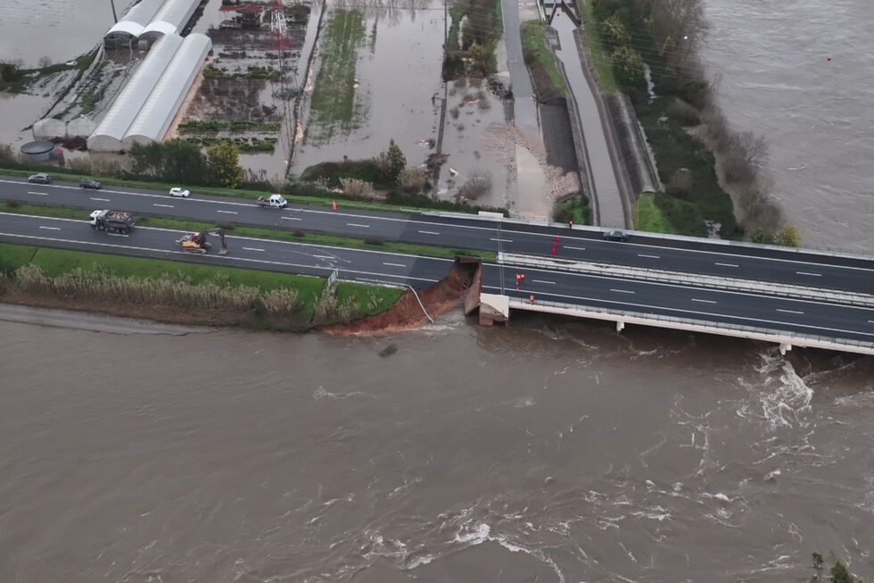 Dique do rio Mondego em Soure cede após rebentamento