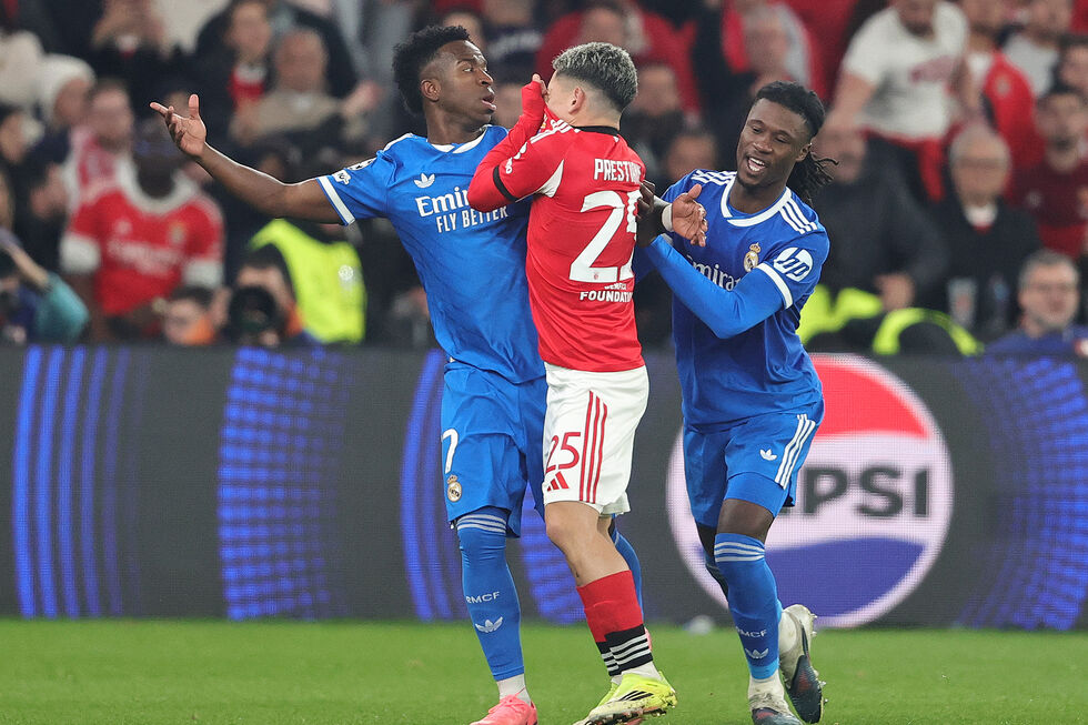 Vinicius Jr. (Real Madrid) e Gianluca Prestianni (Benfica)