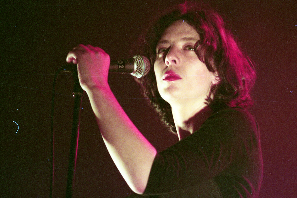 Xana, dos Rádio Macau, num concerto na Aula Magna