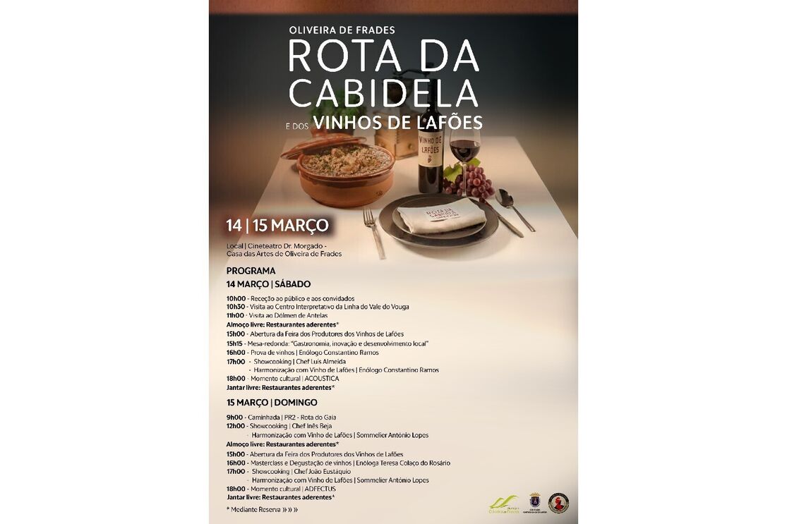 Rota da Cabidela e Vinhos de Lafões em Oliveira de Frades a 14 e 15 de março