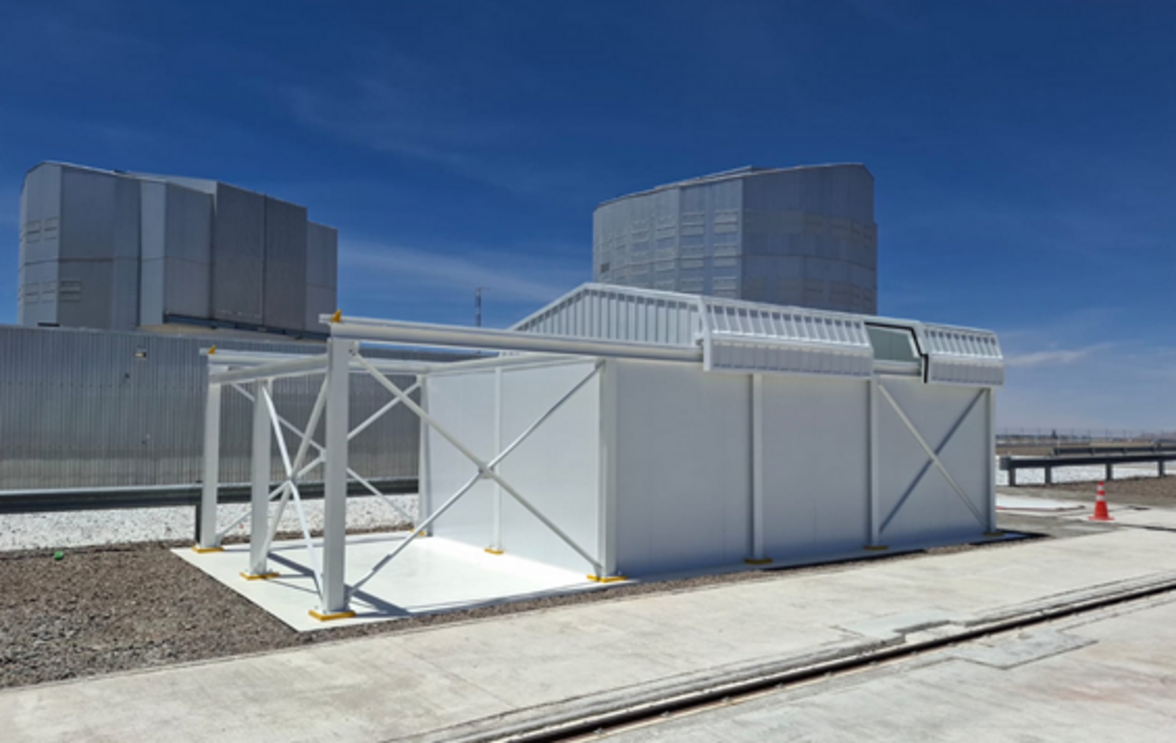 A estrutura onde vai ficar instalado o telescópio solar