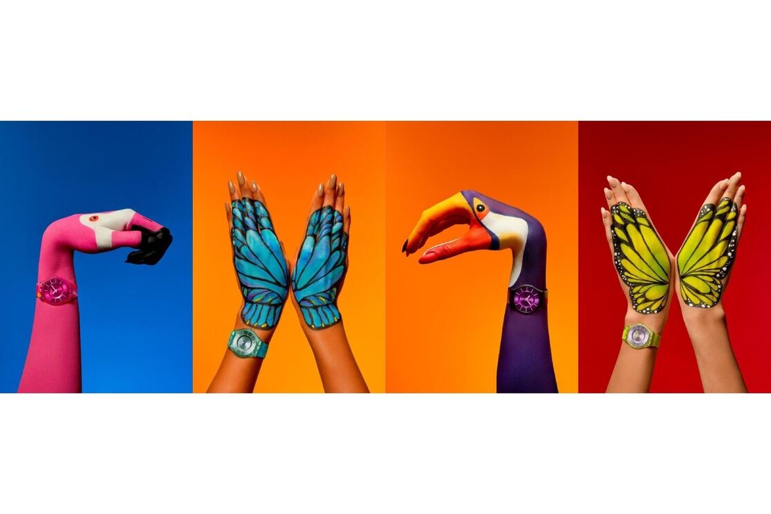 Swatch revela coleção Painted Paradise, unindo minimalismo e toque tropical