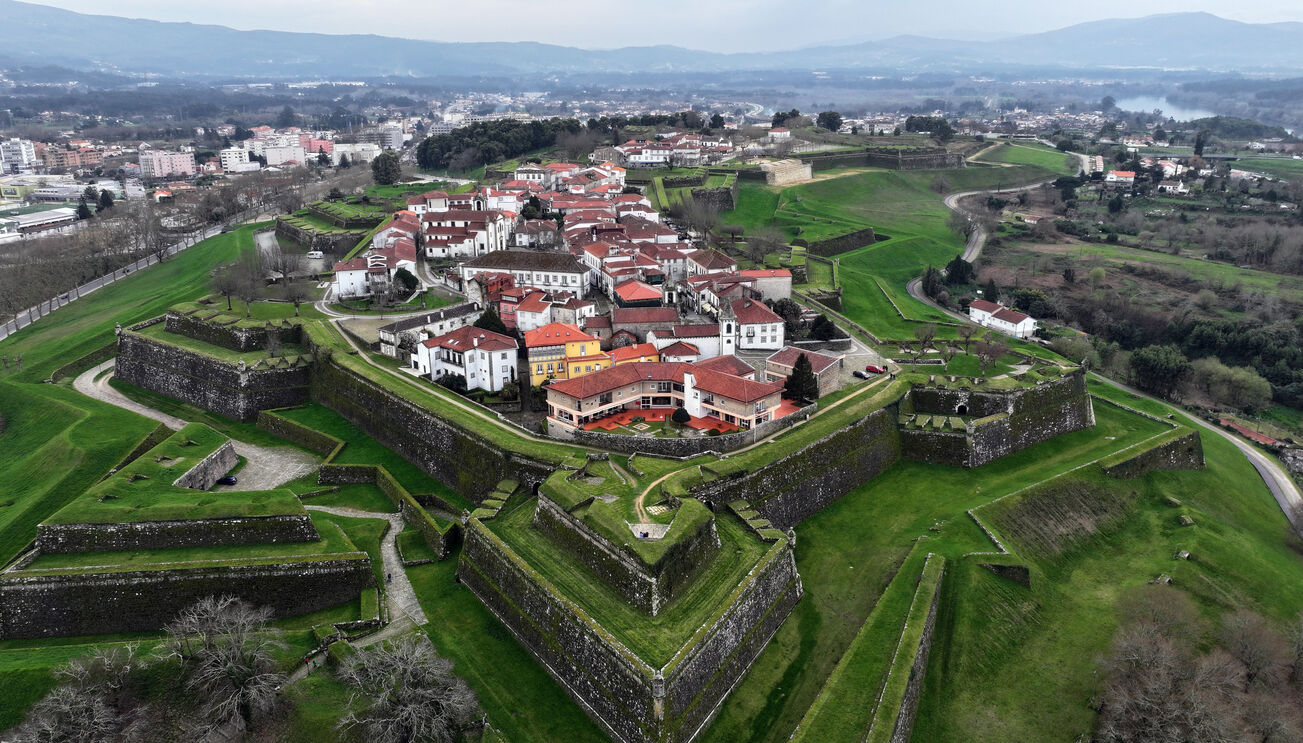 A praça-forte de Valença do Minho, que desenha uma estrela vista de cima