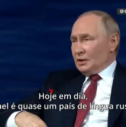 'Israel é quase um país de língua russa', afirma Putin