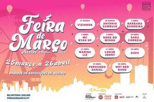 Feira de Março em Aveiro de 25 de março a 26 de abril com Bárbara Bandeira e António Zambujo