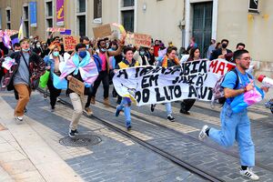 Manifestação para relembrar as pessoas trans que morreram durante o ano e protestar contra a transfobia