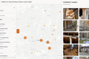 Mapa 'Património Cultural do Médio Oriente em Risco em Conflito Armado'