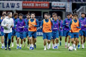 Seleção Nacional no treino na Mercedes-Benz Stadium, em Atlanta