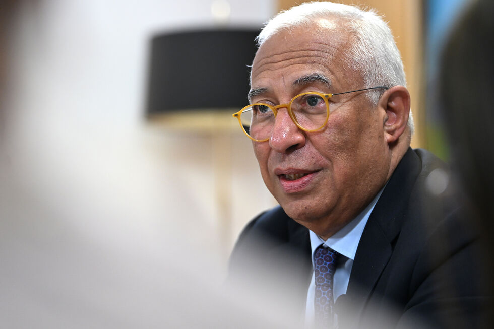 António Costa participa num debate com jornalistas na Sala de Imprensa Europeia.