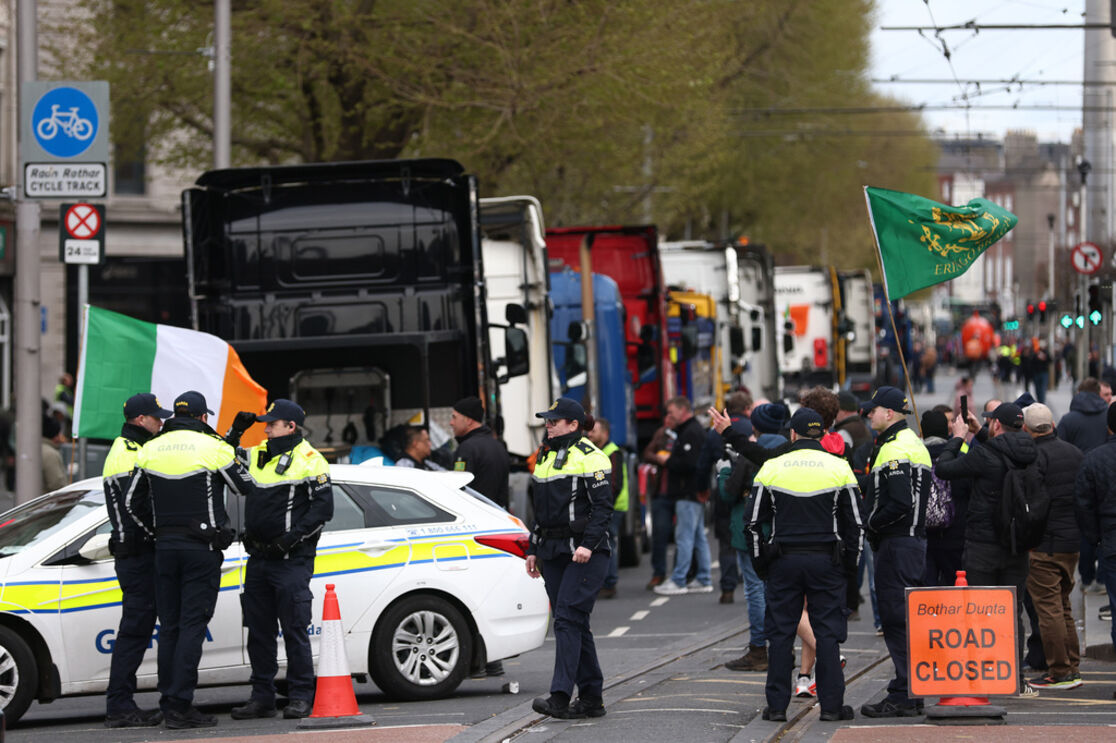 Protestos pelo aumento do preço dos combustíveis em Dublin, a capital irlandesa